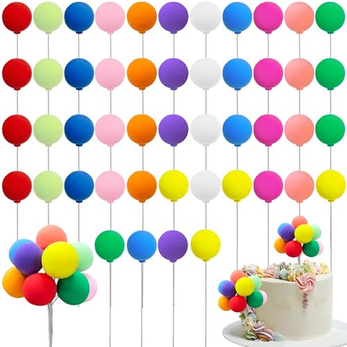 Yamobi 30 teiliges Bunt Tortendeko Kugeln,Bunte Regenbogen Tortendeko für Regenbogen Tortendeko Luftballons Tortendeko Ballons für Geburtstagsfeier Hochzeit Jahrestag
