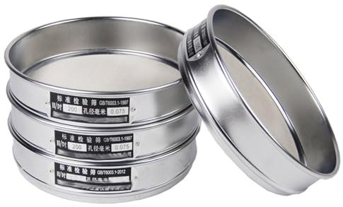 TAIBOSL Mesh Strainers 1PCS Standard Laboratory Test Sieve 304 SUS filter mesh chroming frame Sampling Inspection Pharmacopeia sieve Dia 20cm 80-500 mesh Food Strainer(80 mesh(0.2mm))