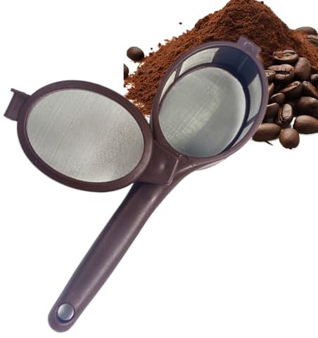 Hqunjikp Reusable Coffee Filter Spoon - Household Tea Strainer Spoon - Ergonomic Handle Fine Mesh Filter Tool for Beverage Coffee Juicing Brewing