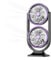 Sinmaklin Desk Fan, Portable USB Rechargeable Fans with 5 Speeds Options and Adjustable Night Light, Dual Fan 360° flip, Cooling and Quiet Desktop Fans for Office/Home/Bedroom/Camp - Gery