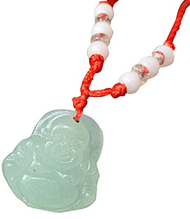 Buddha Perlenkette Faux Jade Buddha Anhänger Schmuck Halskette-2.45 * 2.2cm