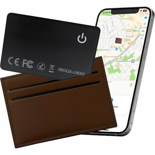 Wenbones Apple AirTag Alternative – Carte de suivi Bluetooth pour iPhone et iPad, localisation GPS, autonomie de la batterie 2 ans, ultra plate pour portefeuille et voyage (emballage cadeau)