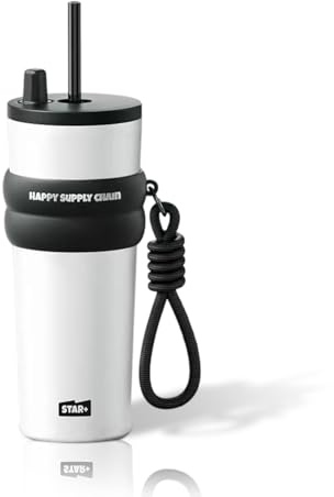 Sidagar 24 oz Insulated Tumbler witn Lid and Straw, Stainless Steel Reusable Leak Proof Water Bottle, Travel Portable Coffee Mug for Hot and Cold, Thermal Cup for Women, White