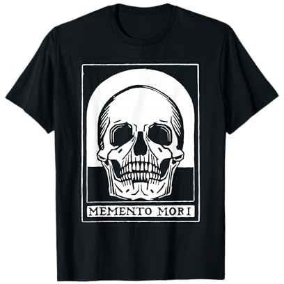 Nerdy Gothic Memento Mori Skull Halloween Kostüm T-Shirt