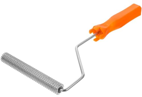 TOVINANNA Rullo Antischiuma per Cemento 6 Pollici Punte Chiodate Strumento per Rimozione Bolle Aria Dispositivo Autolivellante Impugnatura Resistente per Verniciatura Colore Casuale