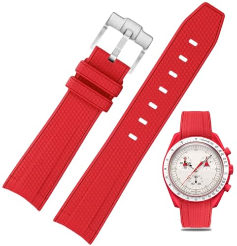 Nizonlaie Silicone Rubber Bands for Omega X Swatch Moonswatch Watch Strap 20mm Curved End Weave Style Premium Silicone Rubber Replacement Strap Women Men,for Omega Swatch Moonswatch Speedmaster