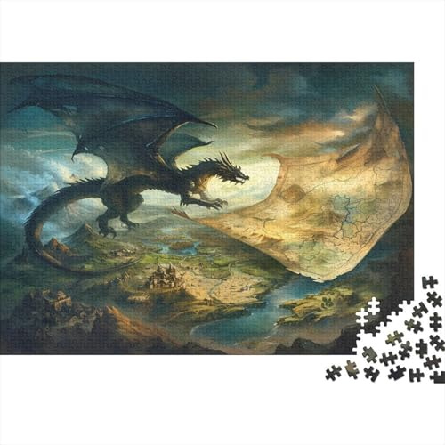 Fantasy Dragon—epic Fantasy Art 1000 Piece Puzzles for Adults with No Reflection Colourful Jigsaws As A Brain Training Puzzle for Wall Decoration And Gifts 70x50cm/1000pcs
