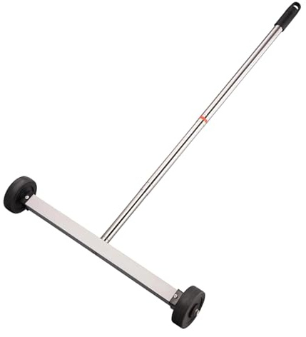 Handheld Magnet Collector Adjustable Rod Rolling Sweeper for Metal Objects on Various Surfaces Rolling Sweeper with Wheel
