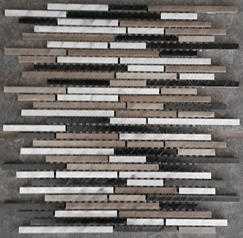 Aluminium Stäbchen Mosaik Matte 30x30 Alu Schwarz Silber Bronze Fliesen Metall M810