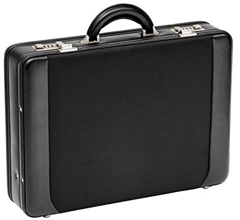 Bowatex Aktenkoffer Nylon mit Kunstleder 46 cm plus Erweiterbar Schwarz D&N