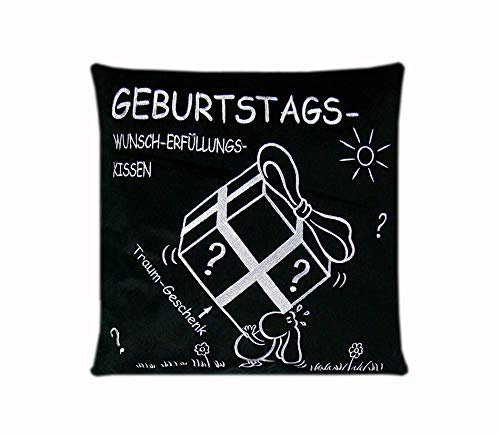 trendfinding Charly Kissen Geburtstag Schwarz Kuschelkissen Bestickt Dekokissen