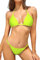 SHEKINI Damen Bikini Set Klassischer Triangel Rückenfrei Bikinioberteil Verstellbare Bademode Brasilianer Niedrige Taille Tanga Bikinihose Zweiteiliger Badeanzug(M,Fluoreszierendes Gelb)