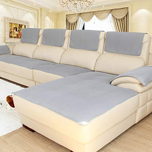 CClz Anti-rutsch Sofabezug Für Haustiere Hund, Atmungsaktive Sectional Sofa Sofa Abdeckung Für Ledersofa Multi-Size Couch-Abdeckungen Möbel Protector-grau 80x160cm(31x63inch)