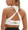 icyzone Damen Yoga Sport-BH mit Gepolstert Fitness Bustier Workout Running Bra (S, Weiß)