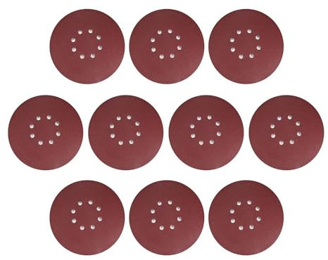 Utoolmart 10Pcs 9 Inch 8 Hole Hook and Loop Sanding Disc 100 Grit Flocking Sandpaper Random Orbital Sander Paper