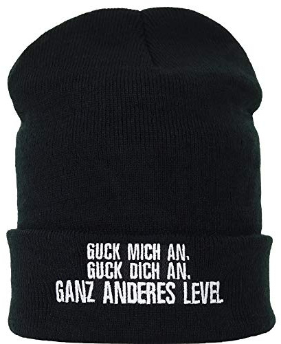 EXPRESS-STICKEREI Strickmütze Lustig Warme Wintermütze/Wollmütze Unisex Haube Beanie Feinstrick mit Spruch | OneSize