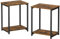 VASAGLE Set of 2 Side Tables, 2-Tier Sofa Side Tables, Bedside Tables with Steel Frames, for Living Room, Bedroom, Home Office, Industrial Style, Rustic Brown and Black LET272B01