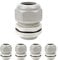 LeMotech 5 Pack NPT 1-1/4 Cable Glands Waterproof Adjustable 24-32mm Cable Connectors Black Grey Joints with Gaskets