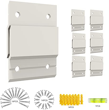 Comliful - Französische Klammerbilderaufhänger, 5.1 cm, Hardware-Kit, Halterung, Z-Stange, Clips, Aufhängung für Spiegel, strapazierfähig (ABS + Verbundkunststoff, 7 Paar)