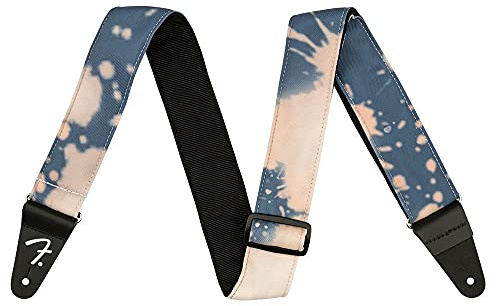 Fender Gitarrengurt Tie-Dye Canvas, Acid Wash Navy, Verstellbar 34-59 | Breiter Canvas-Gurt, Tie-Dye-Design, Hippie-Style, verstellbar, für E-Gitarre & Akustikgitarre, Acid-Wash-Look