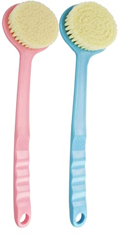 XIXIDIAN 2pc Maniglia Lunga Spazzola da Bagno Morbida Pelle massaggiatore massaggiatore Doccia Crabber Body puliture Pennello esfoliazione Accessori da Bagno