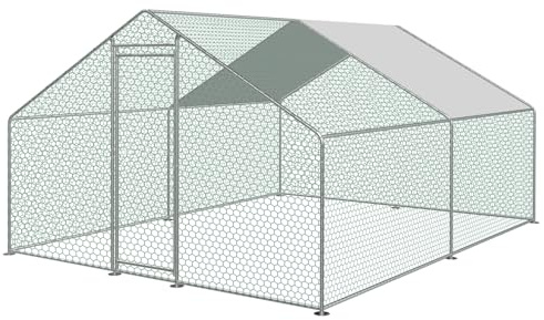 KCT 4x3m Walk In Chicken Run Large Metal Coop Outdoor Enclosure Pen