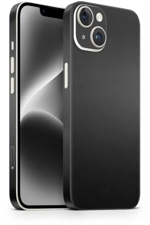Skin kompatibel mit iPhone 13 Skin Schutzfolie für die Rückseite und Seiten in edler Optik inkl. Kameraschutz Schutz vor Kratzern (Matt Schwarz)