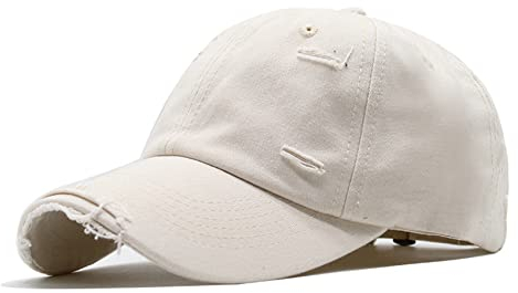 Durio Basecap Damen Baseball Cap Herren Kappe Vintage Unisex Freizeit Baumwolle Sonnenschutz Verstellbar Waschbar Outdoor Erwachsenen Beige