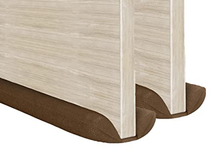 Lot de 2 - MOXVIO boudins de porte double sous porte, résistant à l'eau, à la neige en tissu Oxford 600D, boudin de porte réglable de 70 à 90 cm, boudin de porte de qualité supérieure (marron)