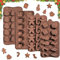 4 Stück Weihnachten Schokoladenformen, Backformen aus Silikon für Weihnachten, 3D Pralinenform für Weihnachten DIY Weiche Süßigkeit Gelee Kuchen, Non Stick, Wiederverwendbare (B)