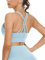 icyzone Damen Sport BH Starker Halt Gepolstert Training Bustier Top Fitness Yoga BH (S, Baby Blue)