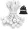 LOOGI Bungee Cord with Balls, 25Pcs 8 Inch White Bungee Ball Cords, Heavy Duty Tarp Bungees Ties Elastic Tie Down Straps for Tarpaulin Tent Camping Pavilions Flag Marquee