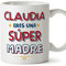 MUGFFINS Tazas Personalizadas para MADRE/MAMÁ - En Español - Eres Súper - 11 oz / 330 ml - Regalo personalizable original y divertido