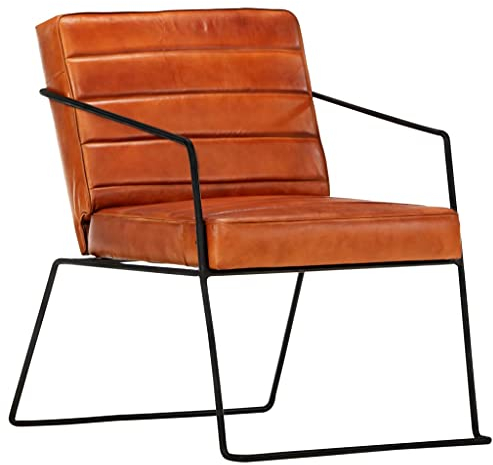 Homgoday Sessel Fernsehsessel Relaxsessel Loungesessel Fernsehsessel Ruhesessel TV-Sessel Einzelsofa Lesesessel Einzelsessel für Wohnzimmer Schlafzimmer Hellbraun Echtleder