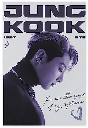 EYEZER BTS Jungkook-Poster, Leinwand, Poster, Wandkunst, Dekor, Bild, Gemälde für Wohnzimmer, Schlafzimmer, Dekoration, ungerahmt, 30 x 45 cm