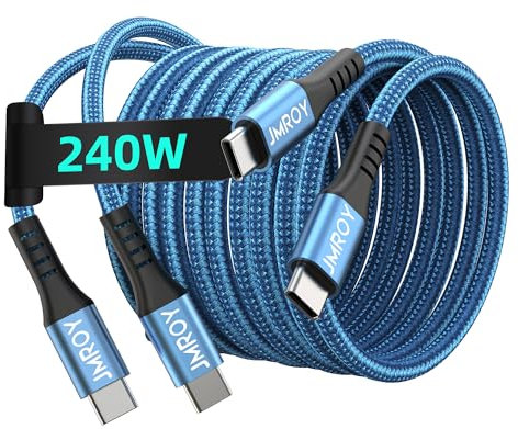 USB C to USB C Cable 2m 2Pack,USB C Fast Charger Cable Type c, Macbook Charger Cable 240W 100W PD 48V 5A for MacBook Pro 2020,iPhone 15 iPad Air Samsung Huawei Switch Laptop etc.