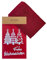 Ross 2er Baumwoll Geschirrtuch Set Weihnachtsbäume rot 1x Geschirrtuch 50x70 cm + 1x Küchenfrottiertuch 50x50 cm