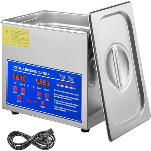 ExoticaBlend Pulitore ad Ultrasuoni Digitale Serbatoio in Acciaio Inox per Pulizia Gioielli Occhiali i Anelli Collane Orologi Rasoi Orecchini,10L