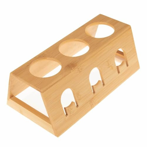 SIDCO Flaschenhalter + Abtropfschale Bambus Flaschenständer Abtropfhalter Spülgestell