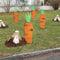 Osterhase Osterdeko Hase Gartendeko Figur Vintage Deko Frühling Gartendeko Metall Ostereier Osterdeko Ostern Gartenstecker Hasen Figuren Draußen Deko Ostern Geschenke Deko für (XQ-Orange, One Size)