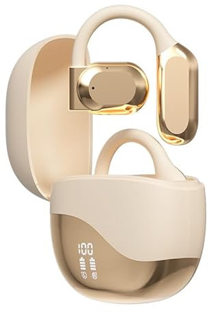 URIZONS TWS Auriculares con Gancho para la Oreja - Auriculares inalámbricos Conducción al Aire Libre Auricular Bluetooth supraaurales para Viajes Sin daños a los oídos con Cable de Carga USB C