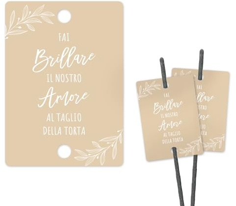 Italienisch 50 Stück Hochzeit Schilder für Wunderkerzen Leuchtstäbe Etiketten Knicklichter Hochzeitsschilder Tischdeko für Hochzeitsdeko Hochzeit Party Zubehör Gastgeschenk (50* Braun)