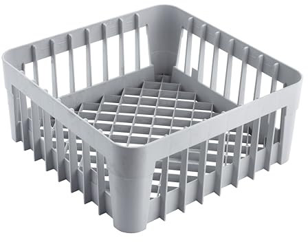 METRO Professional Panier de rinçage pour lave-vaisselle GBL4000, casier de rinçage universel, 40 x 40 x 13 cm, polypropylène, gris (35 x 35 cm)