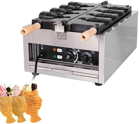 Gaufrier à confiture ou à crème glacée, revêtement antiadhésif, gaufrier à poisson Taiyaki à usage commercial, machine électrique, machine en acier inoxydable (Color : Style3)