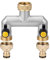 Mineup 2-Wege Wasserhahn Wasserverteiler, 3/4 Zoll Wasseranschluss Gartenschlauch Verteile, Messing Wasseranschluss Verteiler, Garten Wasserhahnverteiler mit 2 leckagefreien Kugelhähnen