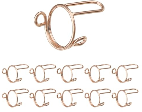 Offener Ring 3D-Blumenform Verstellbarer Ring Wudu Nagelringe, nicht anlaufend, 10 Stück, verstellbar, kein , kein Damen-Geschenk, Ring-Set für HALAL-NÄGEL, Dekoration (10 Ringe (Rose Gold, One Size)
