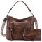 VASCHY Handtasche Damen, Vegan Große Hobo Bags Frauen Tote Bag Brieftaschen-Set Slouchy Umhängetasche Geldbörse Kaffee