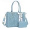 MOSISO Sac Ordinateur Femme 17-17,3 Pouces,Sac Fourre-tout en Cuir PU Compatible avec MacBook,HP,Dell,Asus,Sac PC Portable Rétro Hibiscus Gaufré avec Écharpe Soie&Pochette,Airy Bleu