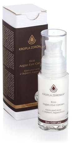 PHARMEDIS ECO GOLD LINE Anti-aging Augencreme mit Arganöl & Rosskastanienextrakt - Gegen Augenringe und Krähenfüße - Natural Argancreme - Augancreme Hochdosiert - Anti Aging Argan Oil Eye Cream 30ml