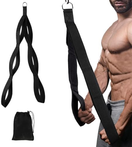 AGOISET Corde Triceps Sangle De Tirage Musculation - Corde Sangle Tirage Musculation Livré avec Sac De Rangement - Corde Triceps Musculation pour Les Bras et Le Haut du Corps Musculation (Noir)
